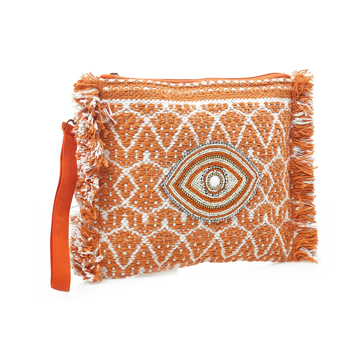 Verde Γυναικείο Αμπιγέ Τσαντάκι 01-1748 Βαμβακερό Πορτοκαλί