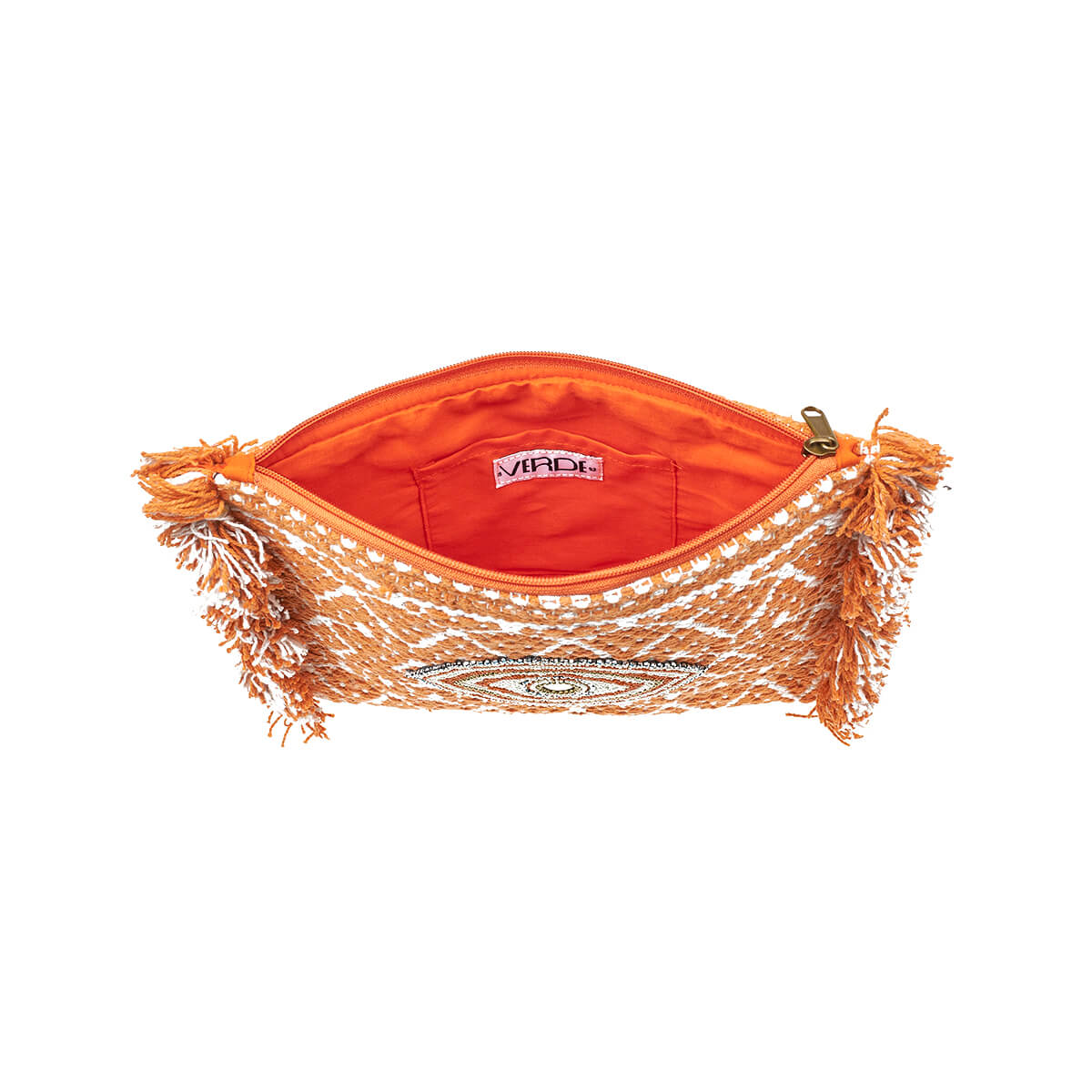 Verde Γυναικείο Αμπιγέ Τσαντάκι 01-1748 Βαμβακερό Πορτοκαλί