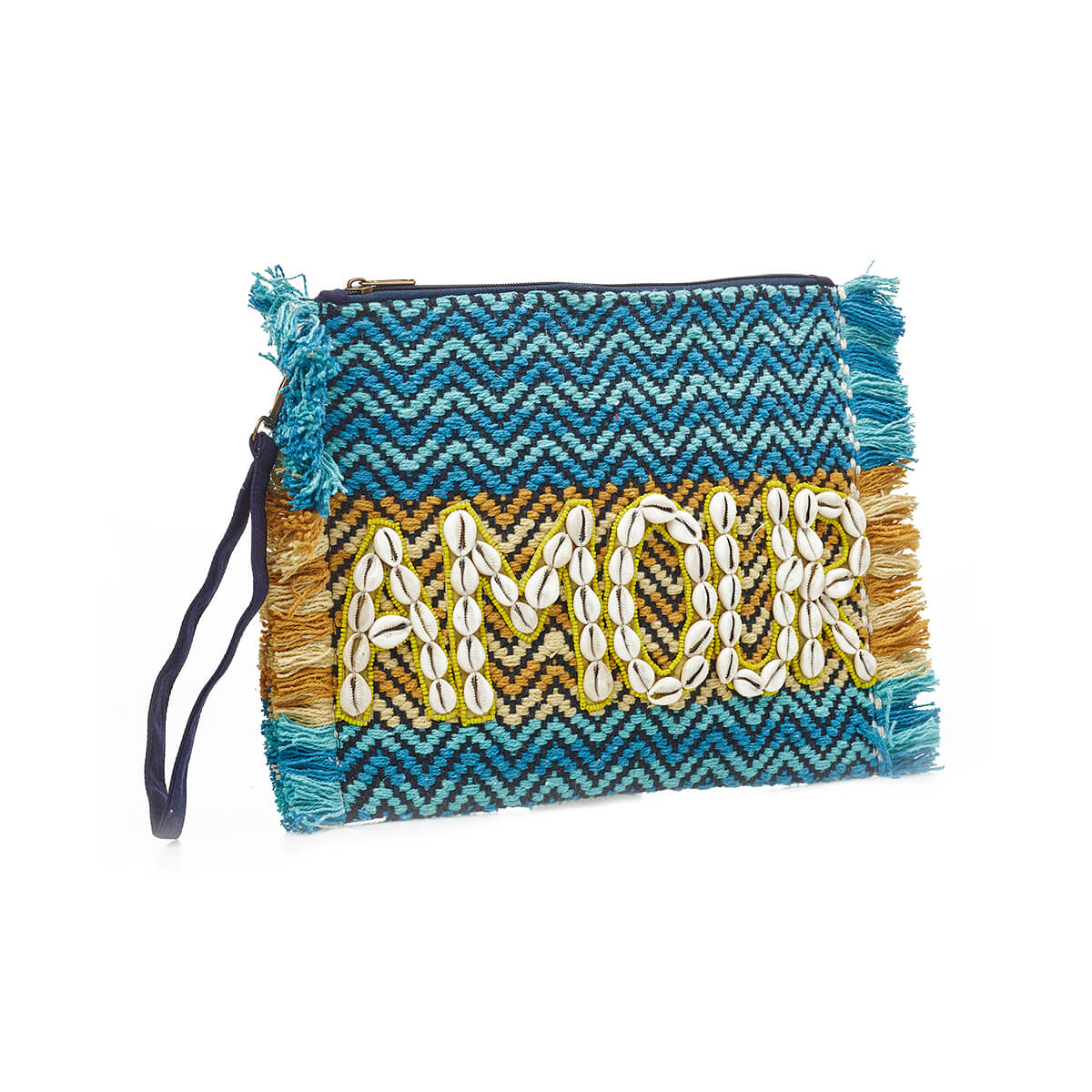 Verde Γυναικείο Αμπιγέ Τσαντάκι 01-1749 Βαμβακερό Μπλε