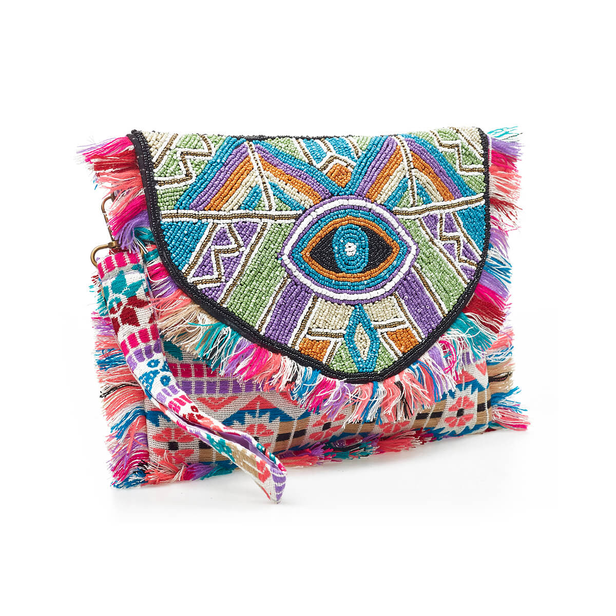 Verde Γυναικείο Αμπιγέ Τσαντάκι 01-1750 Βισκόζη Φούξια