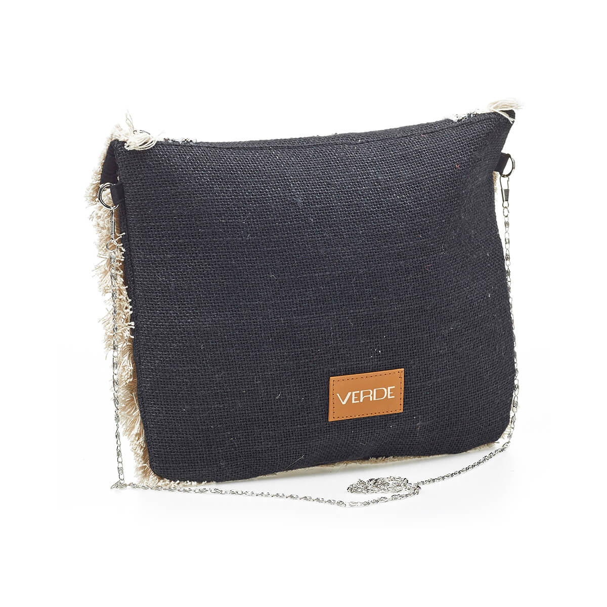 Verde Γυναικείο Αμπιγέ Τσαντάκι 01-1753 Γιούτα Μαύρο