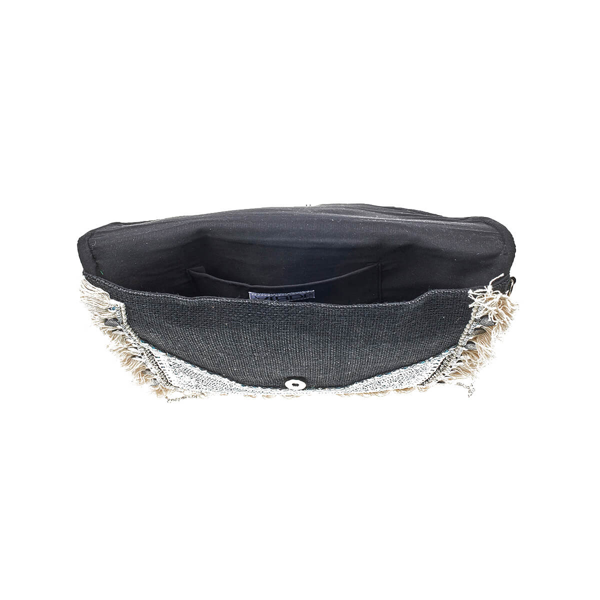 Verde Γυναικείο Αμπιγέ Τσαντάκι 01-1753 Γιούτα Μαύρο