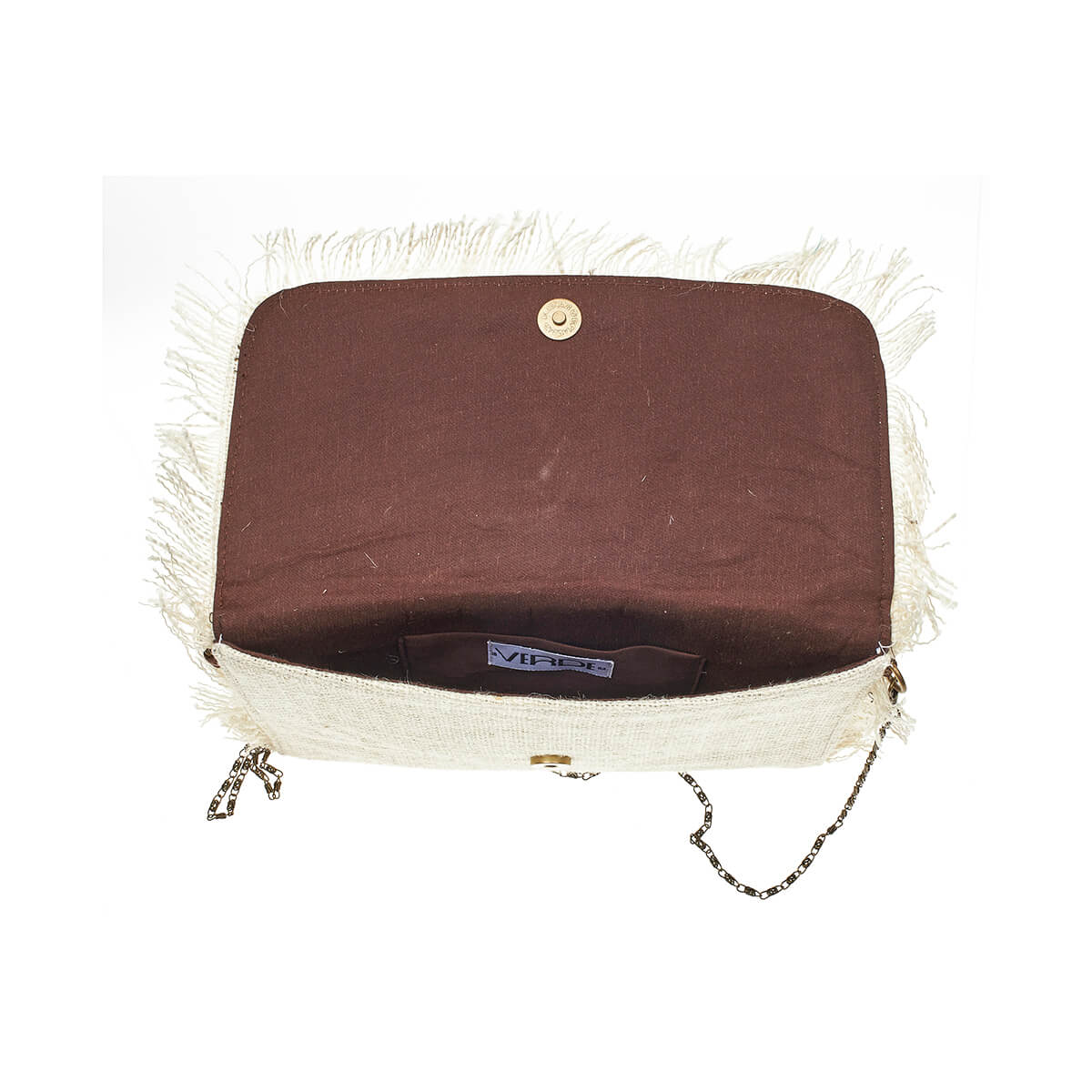 Verde Γυναικείο Αμπιγέ Τσαντάκι 01-1755 Γιούτα Εκρού