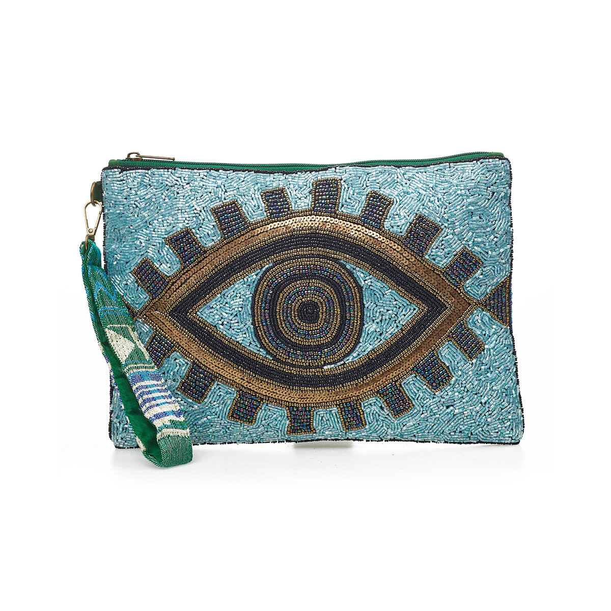 Verde Γυναικείο Αμπιγέ Τσαντάκι 01-1759 Βισκόζη Μπλε