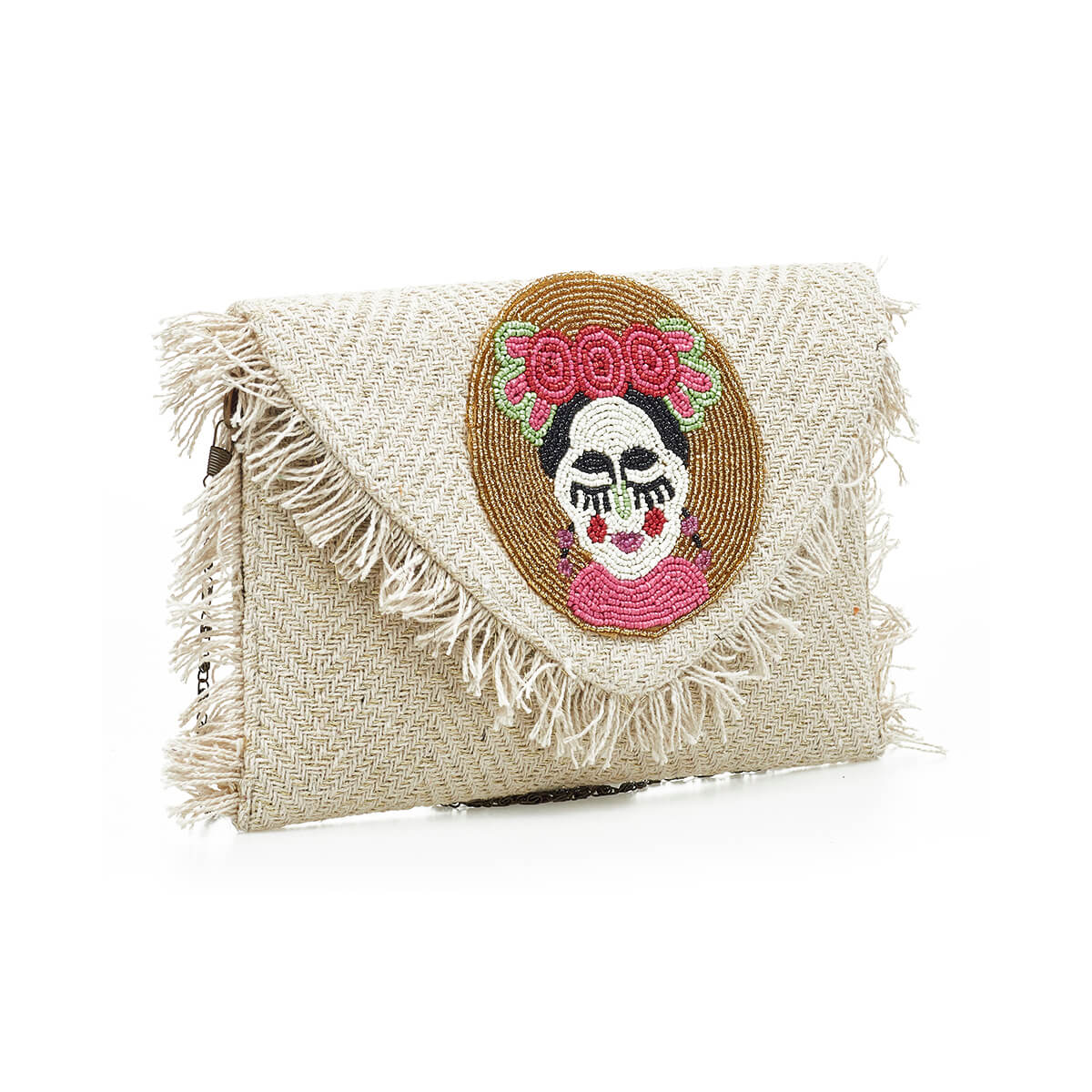 Verde Γυναικείο Αμπιγέ Τσαντάκι 01-1761 Βαμβακερό Μπεζ