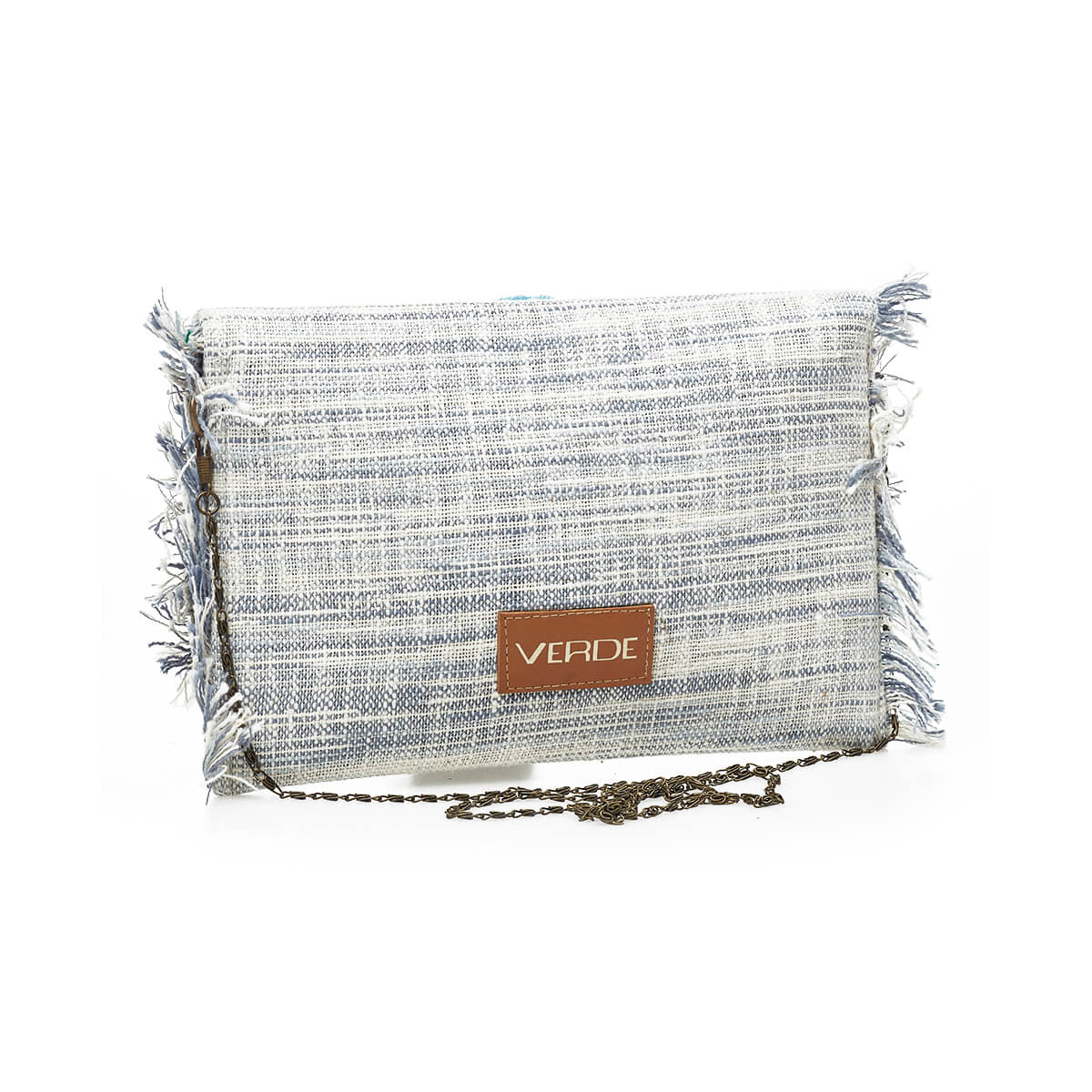 Verde Γυναικείο Αμπιγέ Τσαντάκι 01-1762 Βισκόζη Ανοιχτό Μπλε