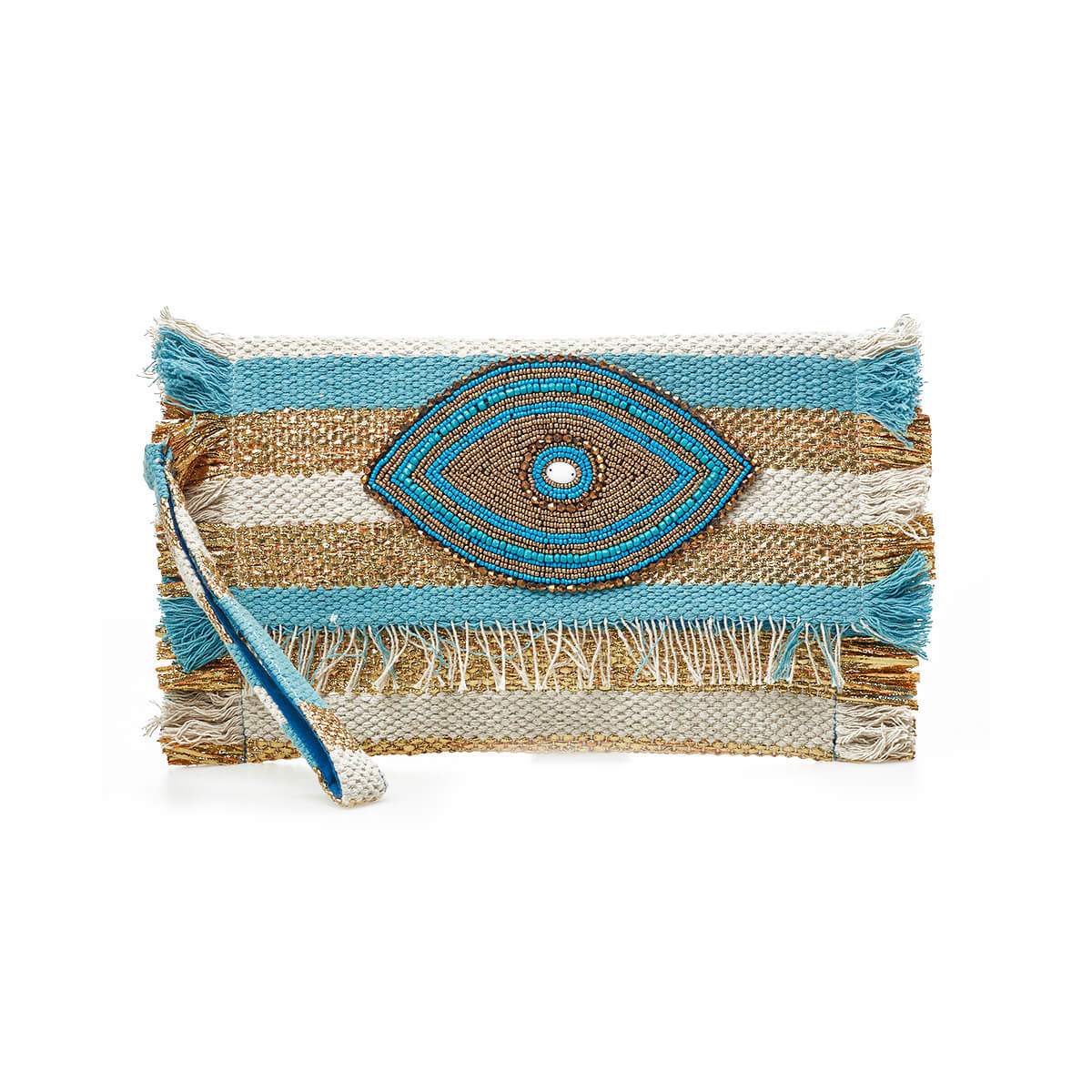 Verde Γυναικείο Αμπιγέ Τσαντάκι 01-1764 Βαμβακερό Ανοιχτό Μπλε