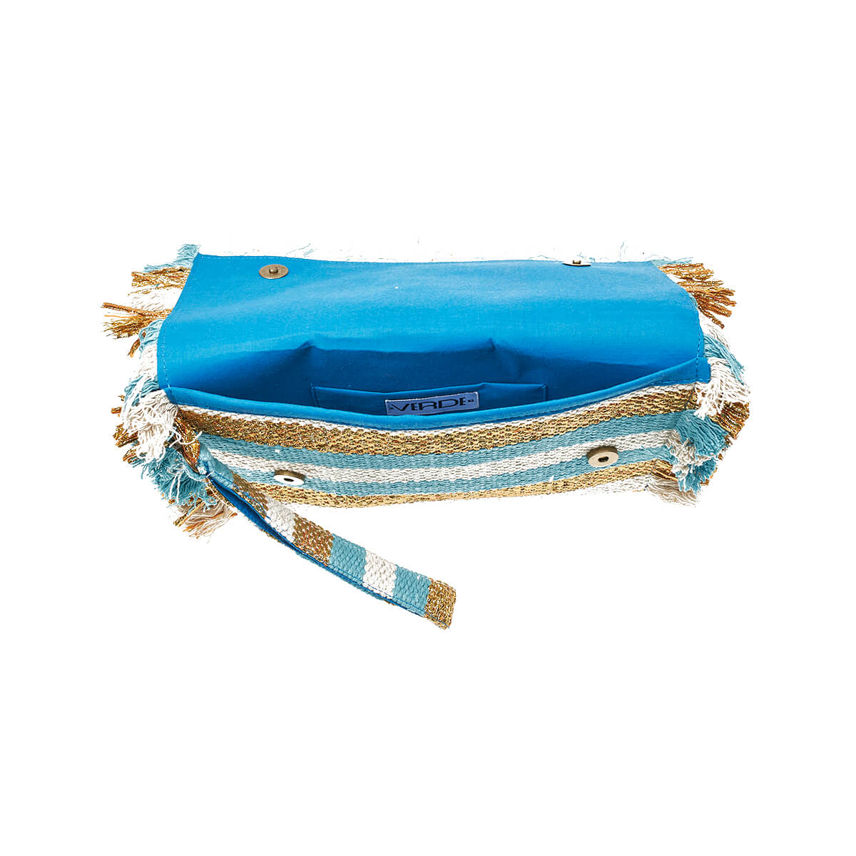 Verde Γυναικείο Αμπιγέ Τσαντάκι 01-1764 Βαμβακερό Ανοιχτό Μπλε