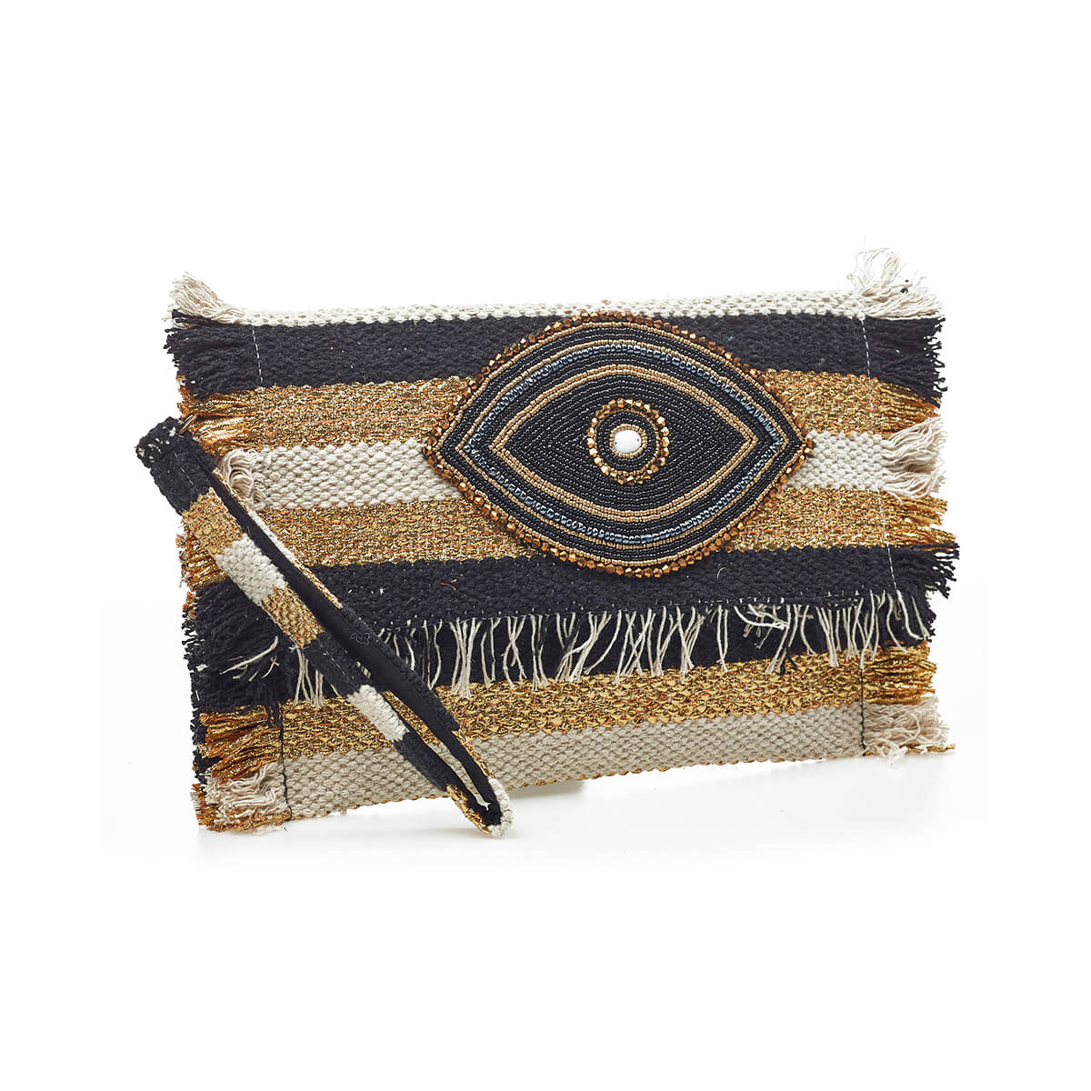 Verde Γυναικείο Αμπιγέ Τσαντάκι 01-1764 Βαμβακερό Μαύρο