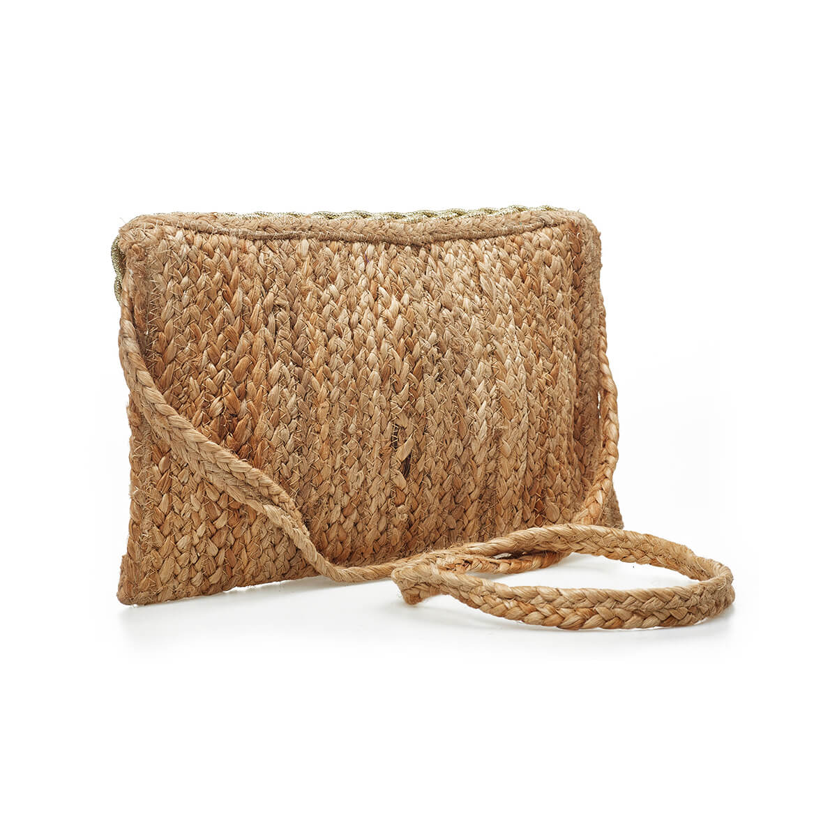 Verde Γυναικείο Αμπιγέ Τσαντάκι 01-1769 Γιούτα Χρυσό