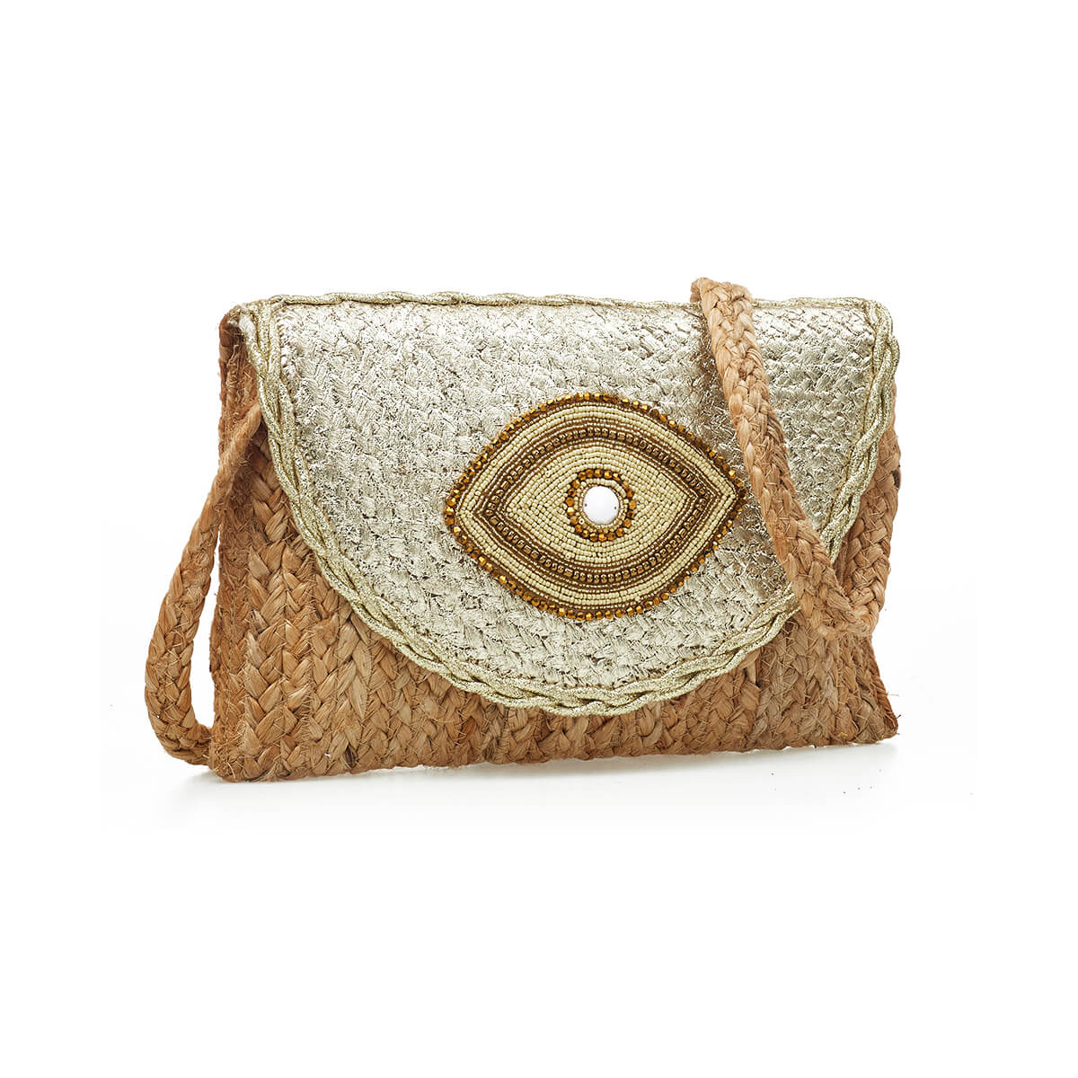 Verde Γυναικείο Αμπιγέ Τσαντάκι 01-1772 Γιούτα Μπεζ