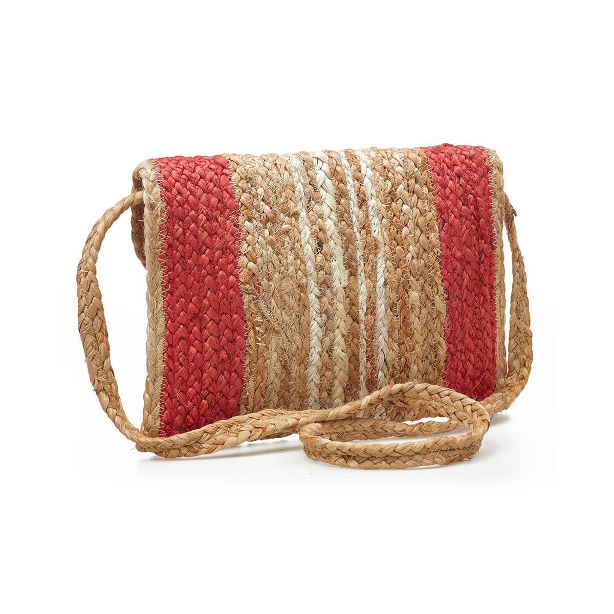 Verde Γυναικείο Αμπιγέ Τσαντάκι 01-1774 Γιούτα Κόκκινο