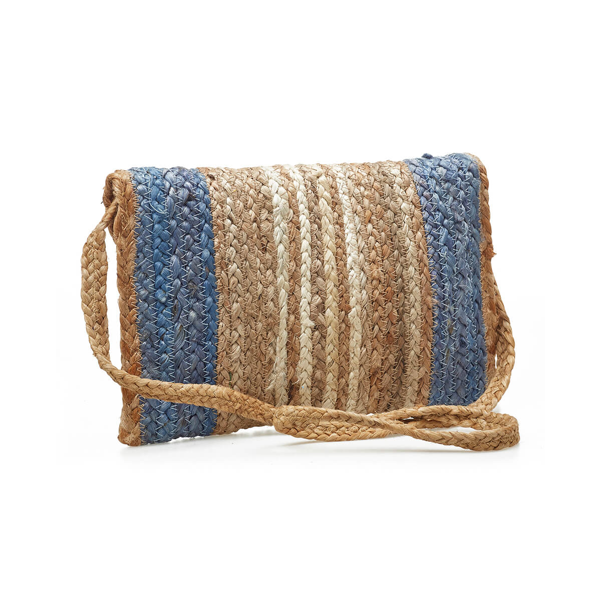 Verde Γυναικείο Αμπιγέ Τσαντάκι 01-1774 Γιούτα Μπλε