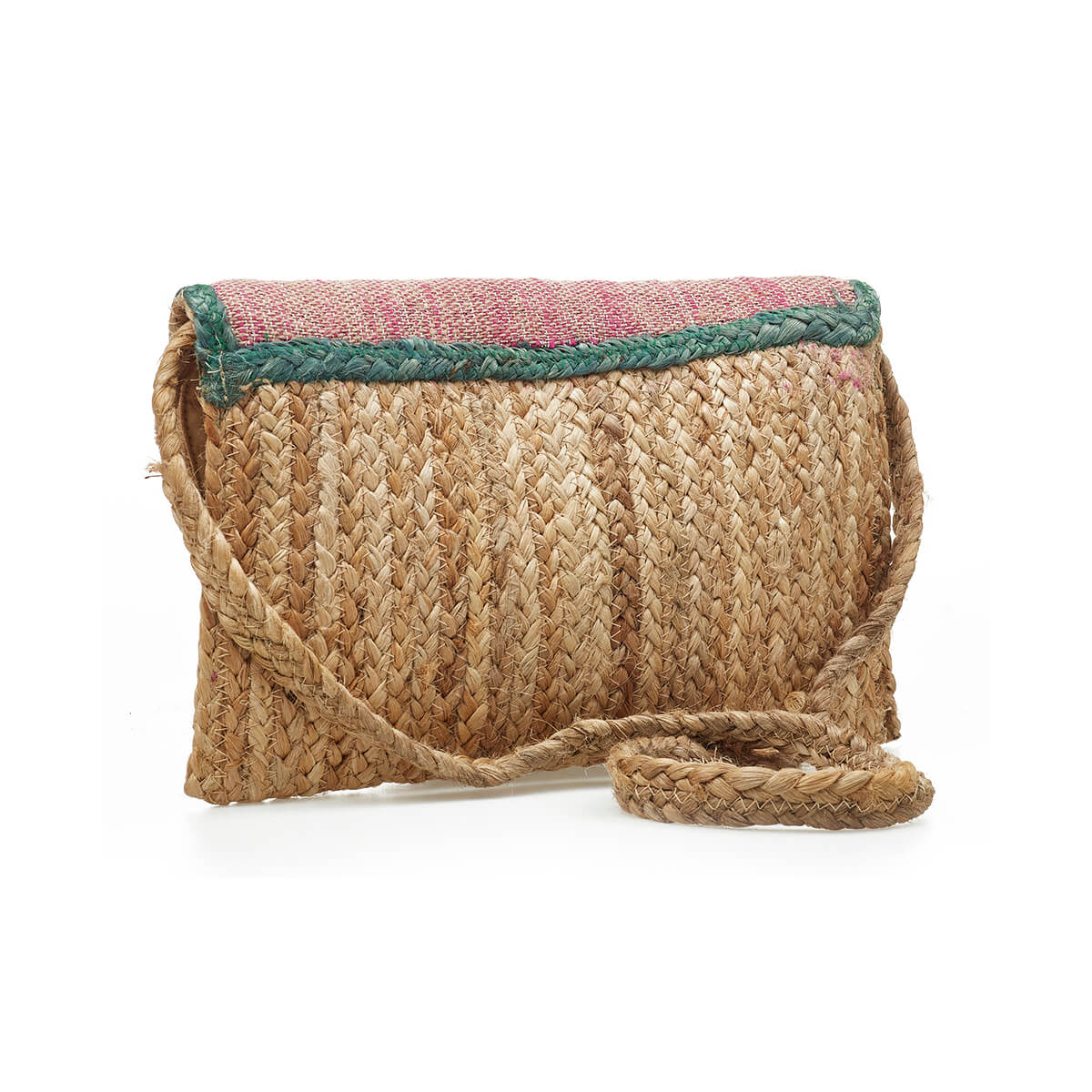 Verde Γυναικείο Αμπιγέ Τσαντάκι 01-1775 Γιούτα Ροζ