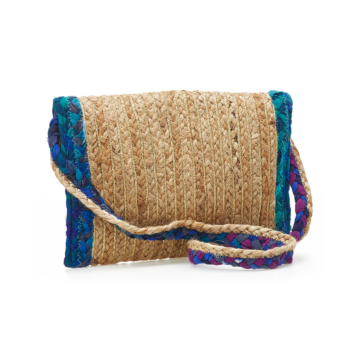 Verde Γυναικείο Αμπιγέ Τσαντάκι 01-1776 Βαμβακερό Μπλε