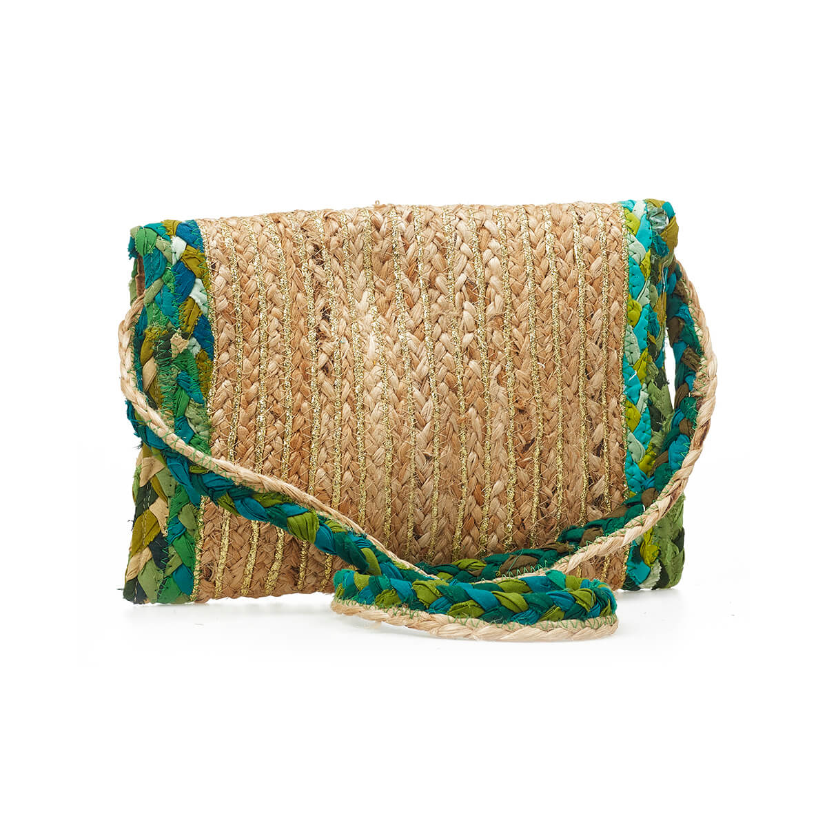 Verde Γυναικείο Αμπιγέ Τσαντάκι 01-1776 απο Γιούτα και βαμβάκι Πράσινο