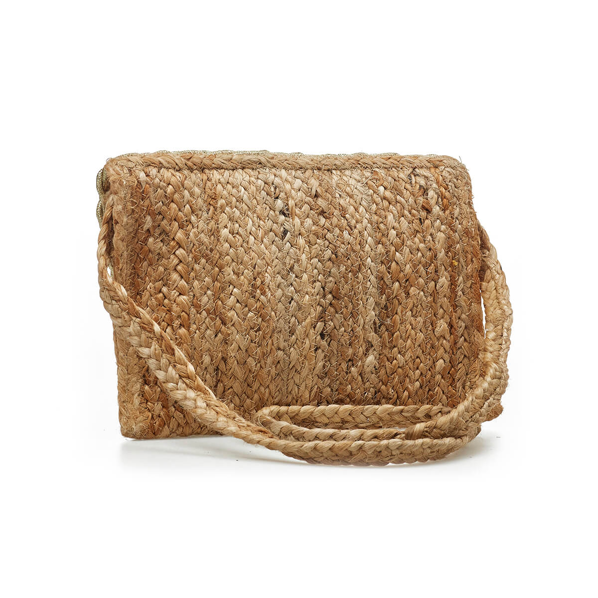 Verde Γυναικείο Αμπιγέ Τσαντάκι 01-1777 Γιούτα Χρυσό