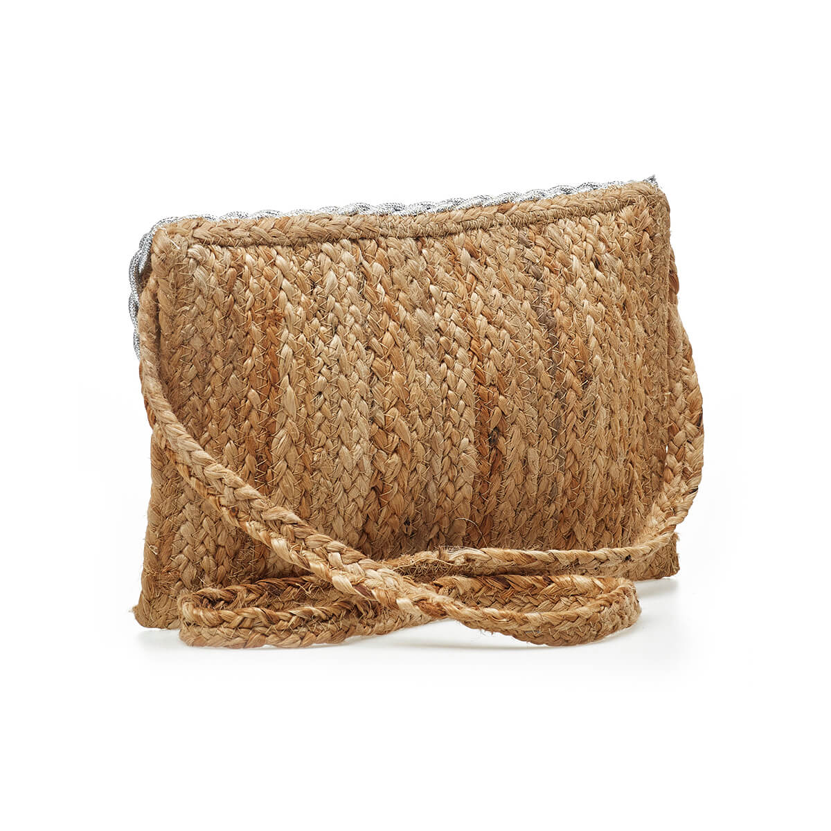 Verde Γυναικείο Αμπιγέ Τσαντάκι 01-1778 Γιούτα Ασημί