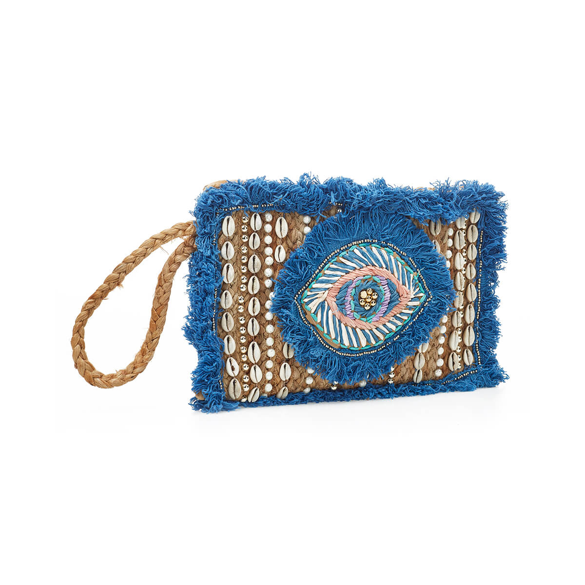 Verde Γυναικείο Αμπιγέ Τσαντάκι 01-1779 Γιούτα Μπλε