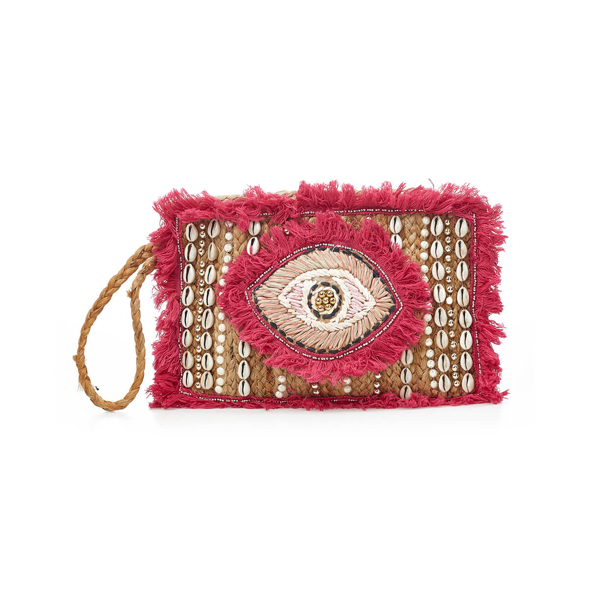 Verde Γυναικείο Αμπιγέ Τσαντάκι 01-1779 Γιούτα Φούξια