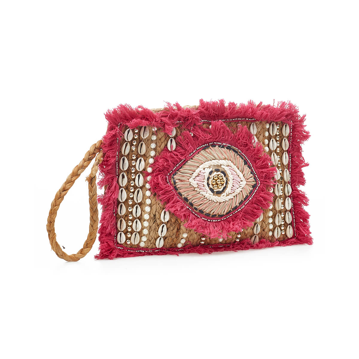 Verde Γυναικείο Αμπιγέ Τσαντάκι 01-1779 Γιούτα Φούξια