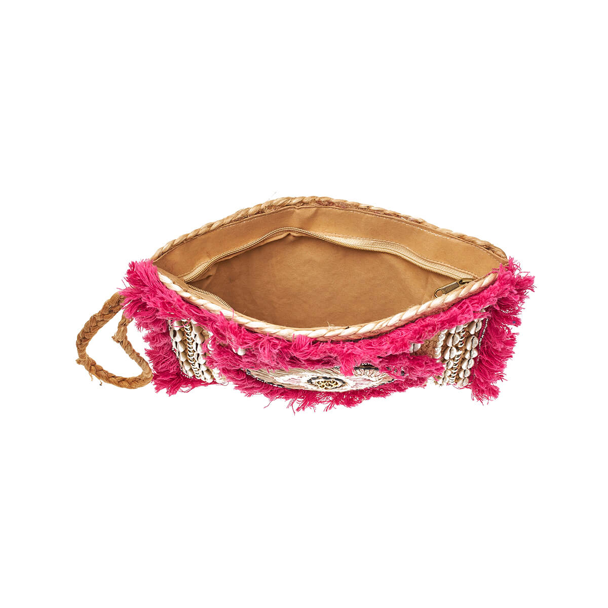 Verde Γυναικείο Αμπιγέ Τσαντάκι 01-1779 Γιούτα Φούξια