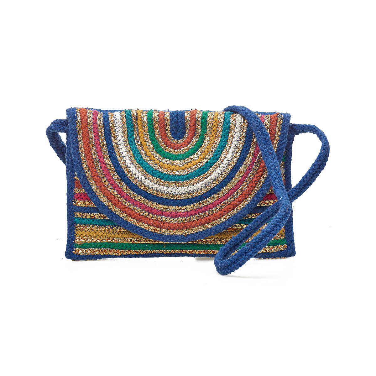 Verde Γυναικείο Αμπιγέ Τσαντάκι 01-1781 Βαμβακερό Μπλε