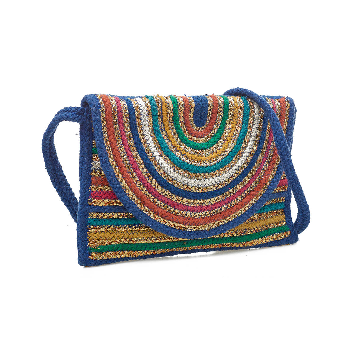 Verde Γυναικείο Αμπιγέ Τσαντάκι 01-1781 Βαμβακερό Μπλε