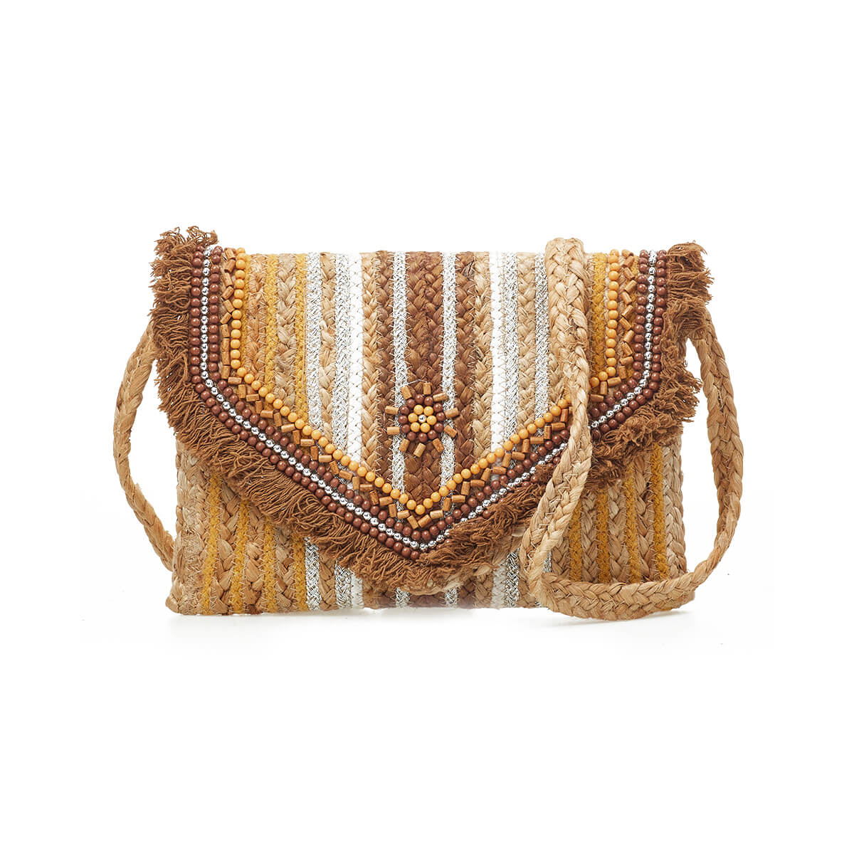 Verde Γυναικείο Αμπιγέ Τσαντάκι 01-1783 Γιούτα Μπεζ