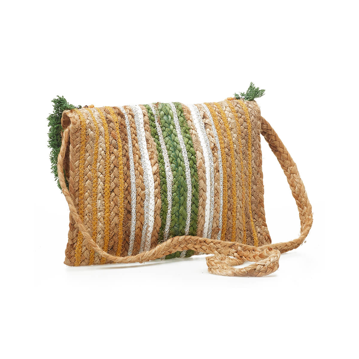 Verde Γυναικείο Αμπιγέ Τσαντάκι 01-1783 Γιούτα Πράσινο