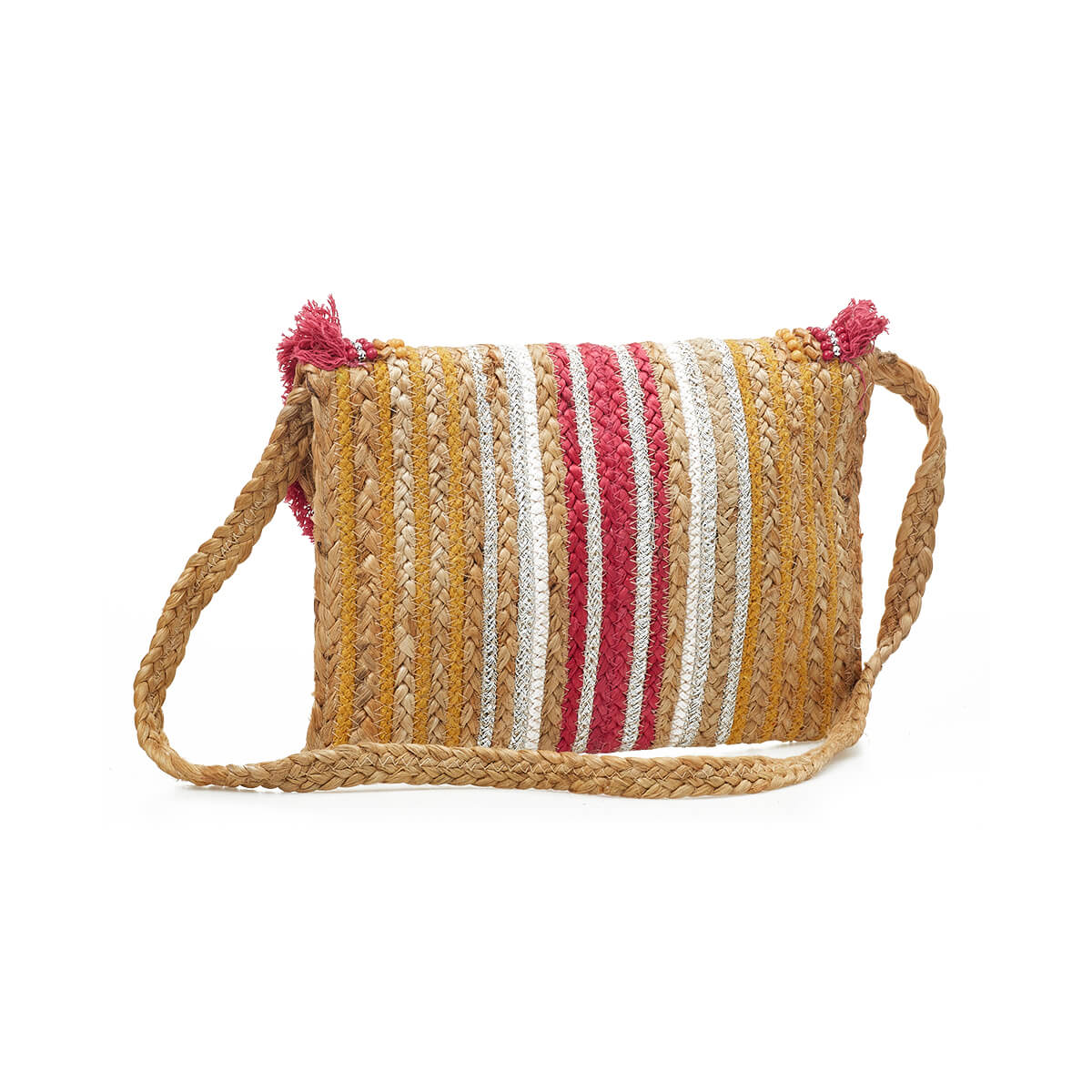 Verde Γυναικείο Αμπιγέ Τσαντάκι 01-1783 Γιούτα Φούξια