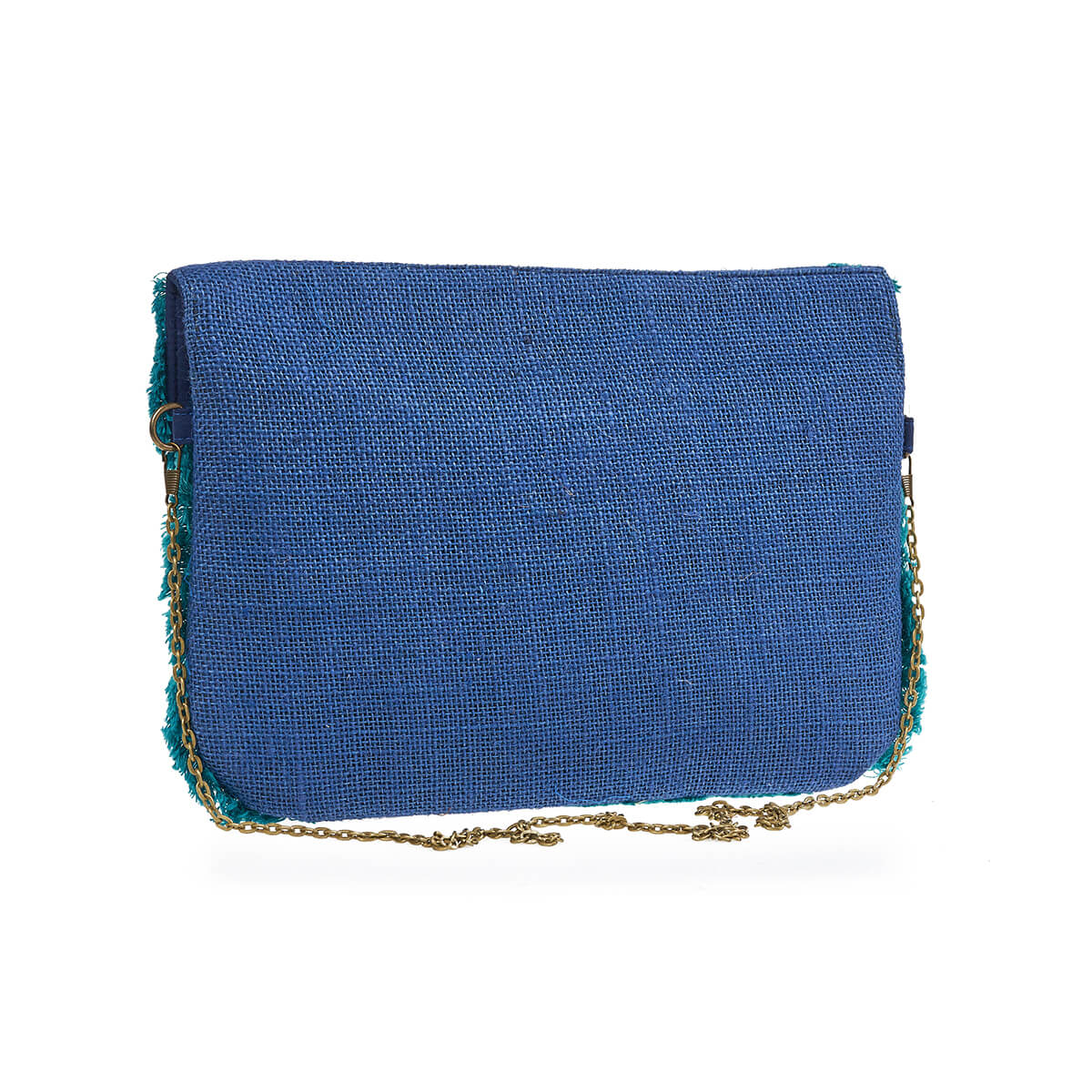 Verde Γυναικείο Αμπιγέ Τσαντάκι 01-1784 Γιούτα Μπλε