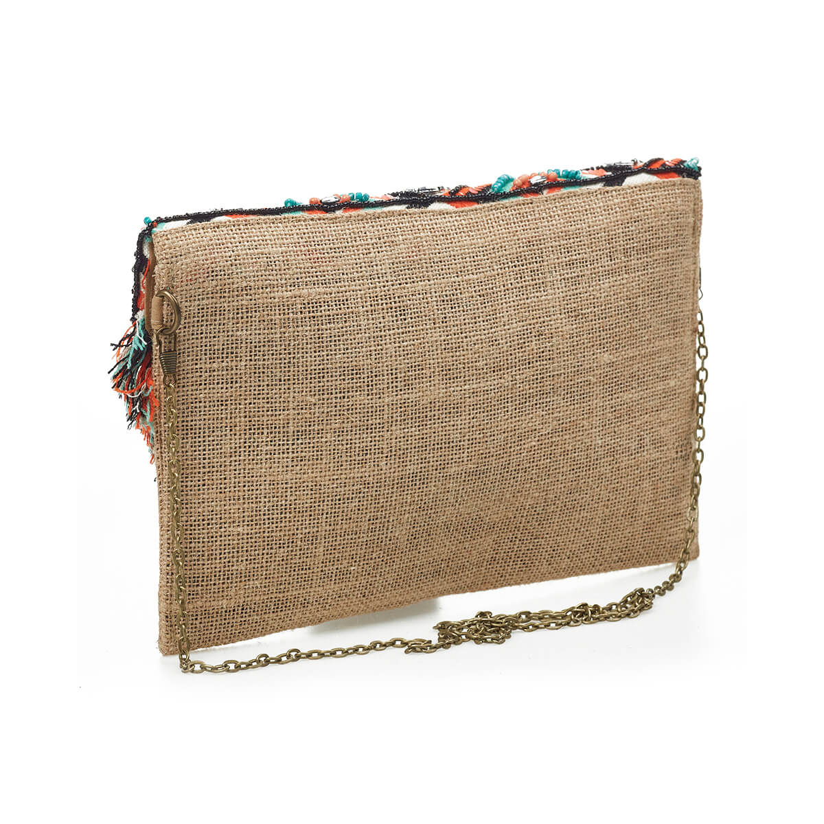 Verde Γυναικείο Αμπιγέ Τσαντάκι 01-1789 Γιούτα Πορτοκαλί