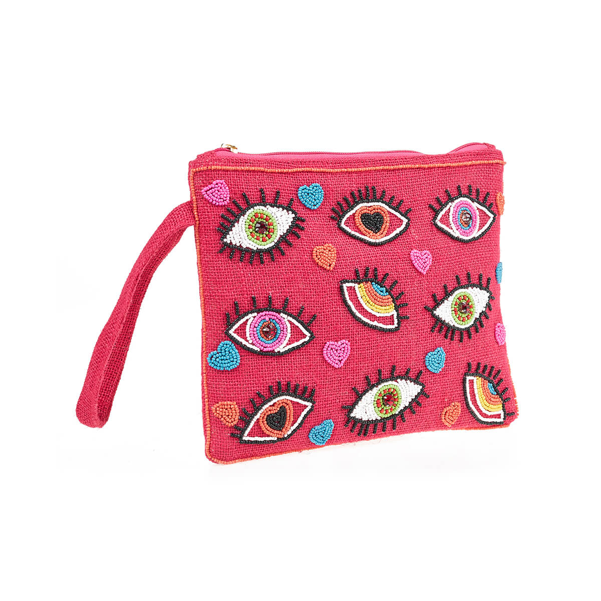 Verde Γυναικείο Αμπιγέ Τσαντάκι 01-1790 Γιούτα Ροζ