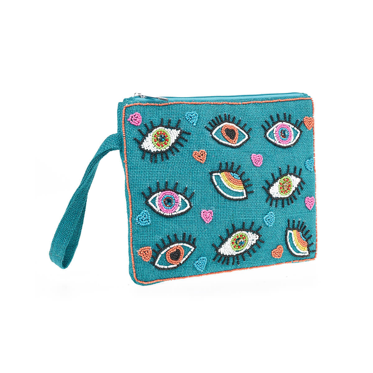 Verde Γυναικείο Αμπιγέ Τσαντάκι 01-1790 Γιούτα Τιρκουάζ