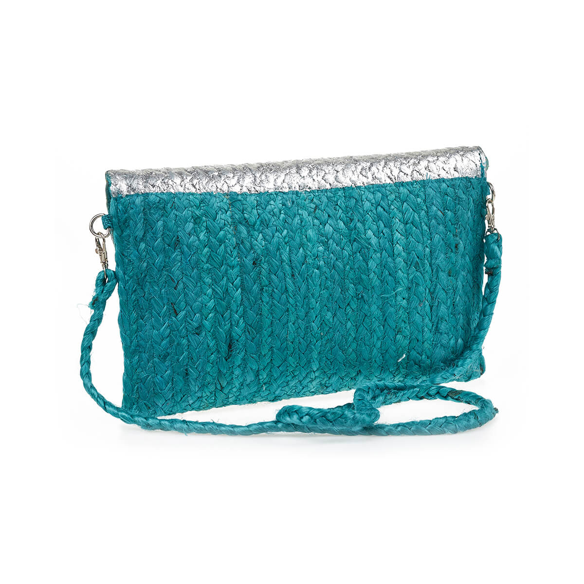 Verde Γυναικείο Αμπιγέ Τσαντάκι 01-1792 Γιούτα Τιρκουάζ