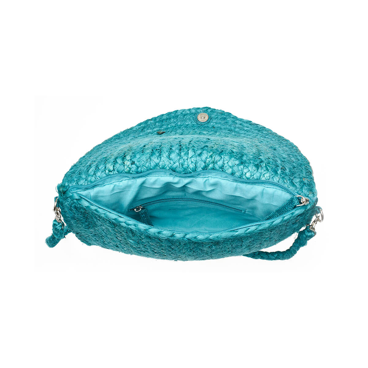 Verde Γυναικείο Αμπιγέ Τσαντάκι 01-1792 Γιούτα Τιρκουάζ