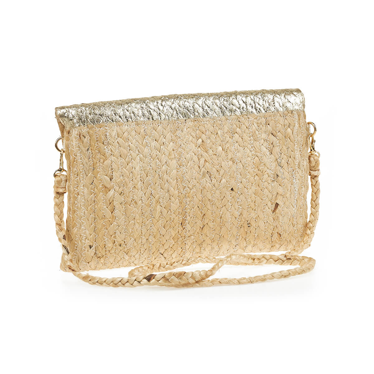 Verde Γυναικείο Αμπιγέ Τσαντάκι 01-1792 Γιούτα Χρυσό