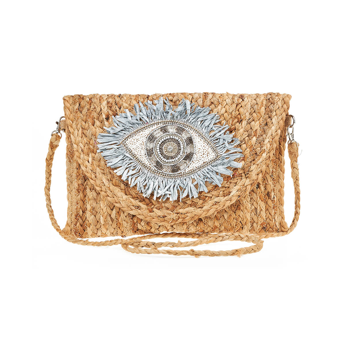 Verde Γυναικείο Αμπιγέ Τσαντάκι 01-1793 Γιούτα Εκρού