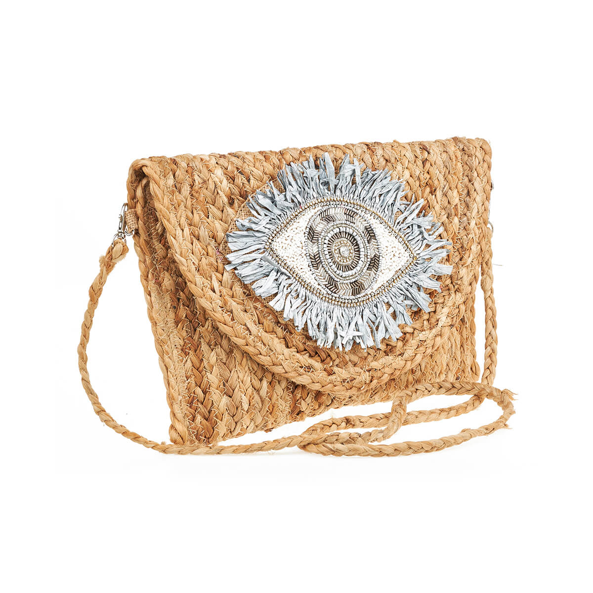 Verde Γυναικείο Αμπιγέ Τσαντάκι 01-1793 Γιούτα Εκρού