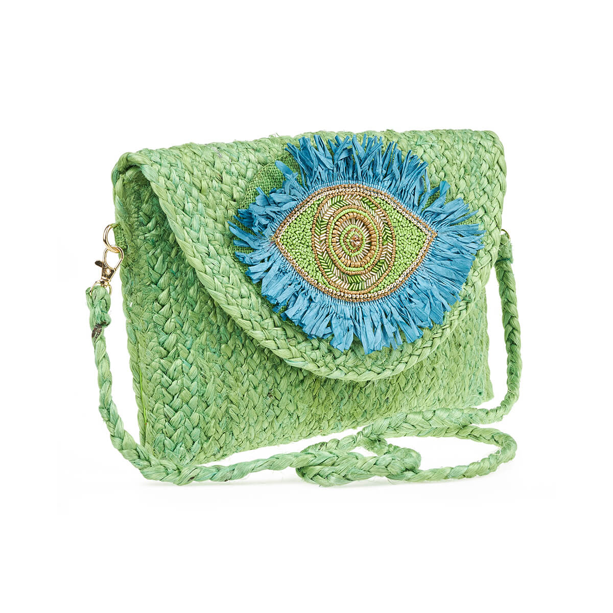 Verde Γυναικείο Αμπιγέ Τσαντάκι 01-1793 Γιούτα Πράσινο