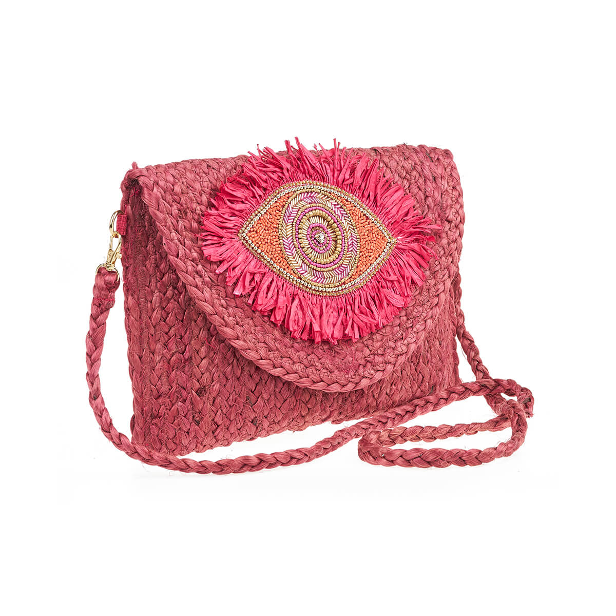 Verde Γυναικείο Αμπιγέ Τσαντάκι 01-1793 Γιούτα Φούξια