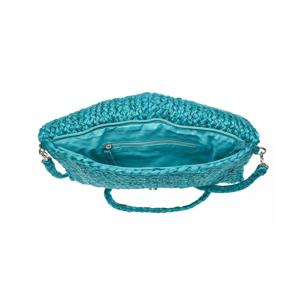 Verde Γυναικείο Αμπιγέ Τσαντάκι 01-1794 Γιούτα Τιρκουάζ