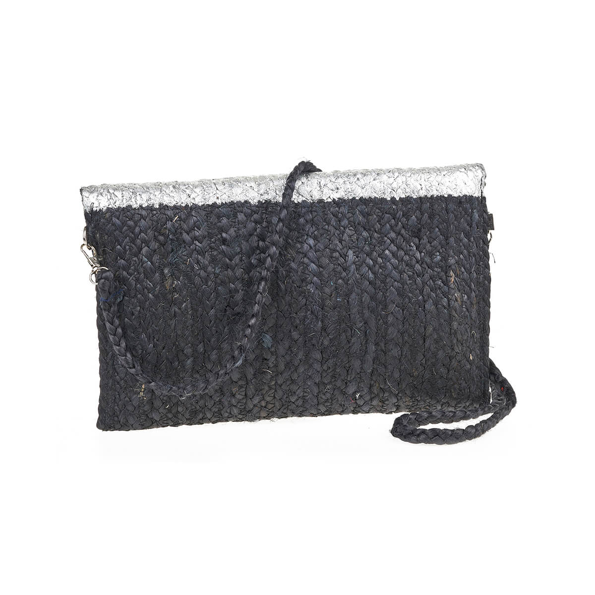 Verde Γυναικείο Αμπιγέ Τσαντάκι 01-1795 Γιούτα Μαύρο