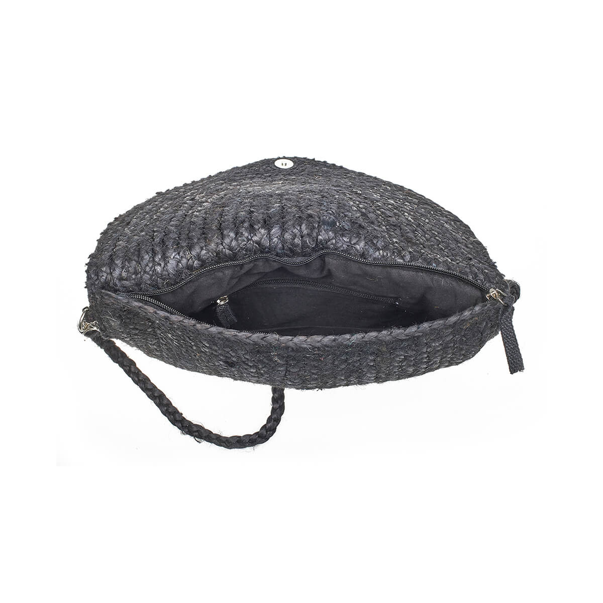 Verde Γυναικείο Αμπιγέ Τσαντάκι 01-1795 Γιούτα Μαύρο