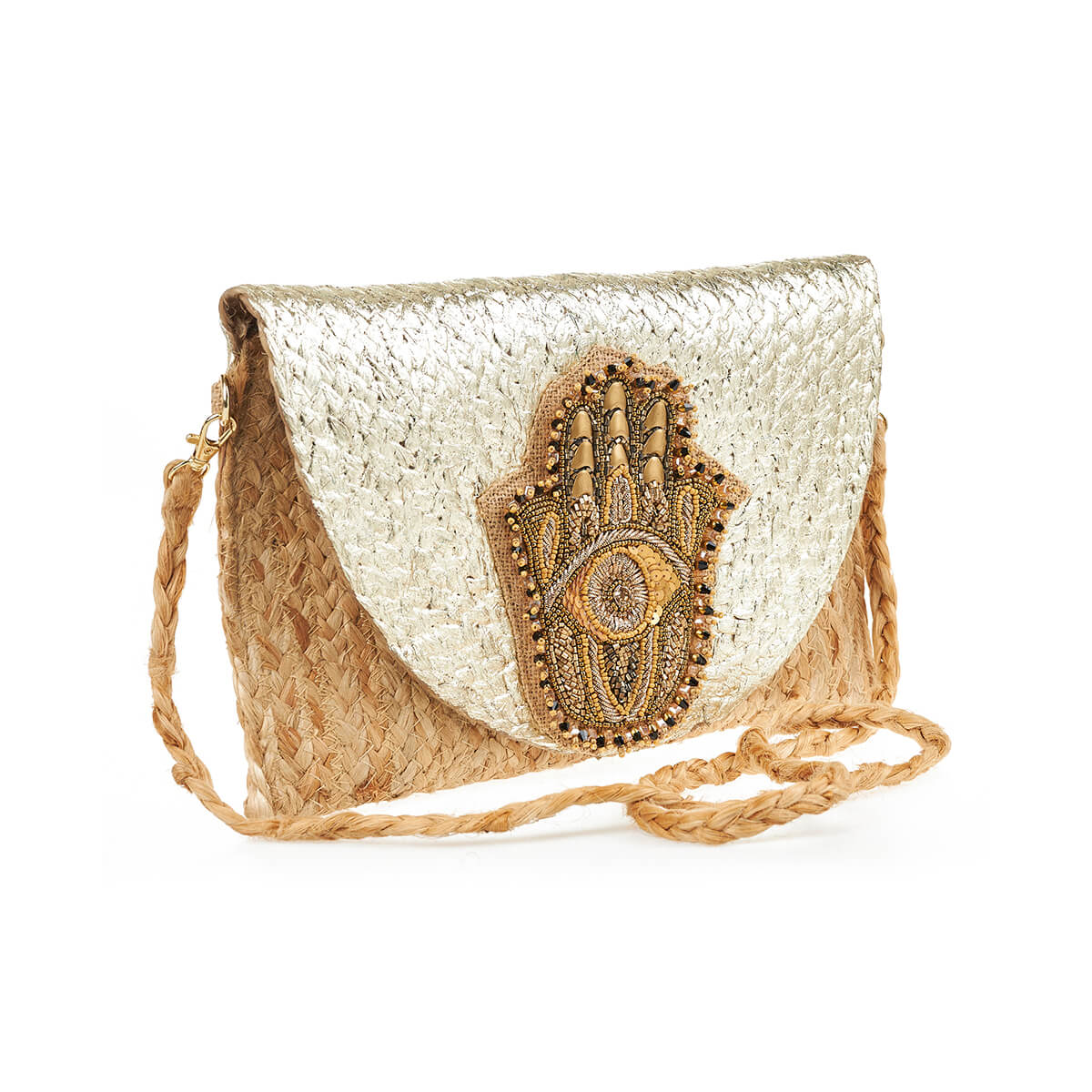 Verde Γυναικείο Αμπιγέ Τσαντάκι 01-1795 Γιούτα Μπεζ