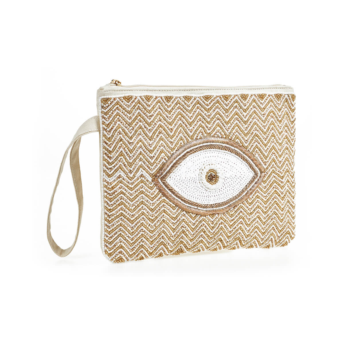 Verde Γυναικείο Αμπιγέ Τσαντάκι 01-1797 Γιούτα Εκρού