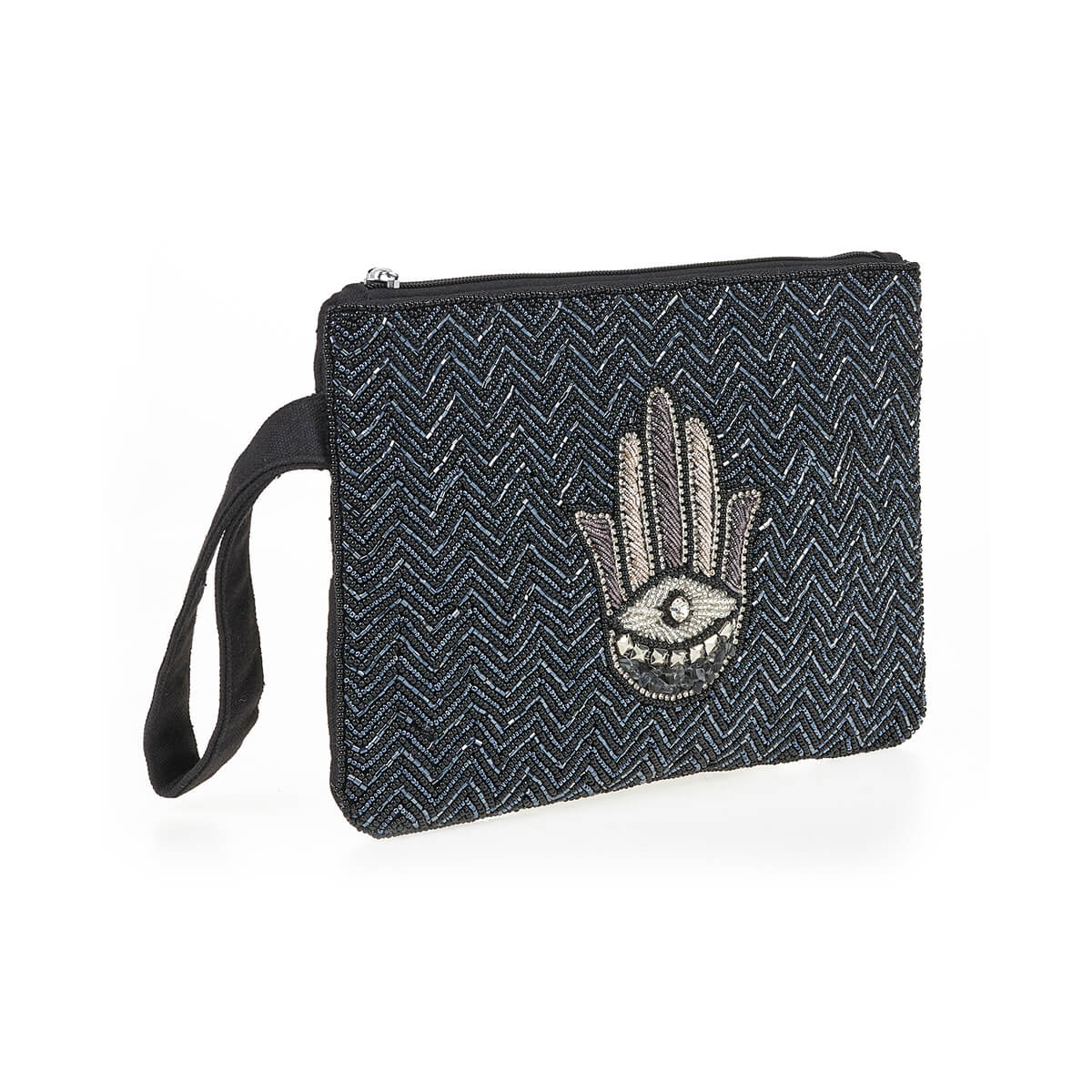 Verde Γυναικείο Αμπιγέ Τσαντάκι 01-1798 Γιούτα Μαύρο