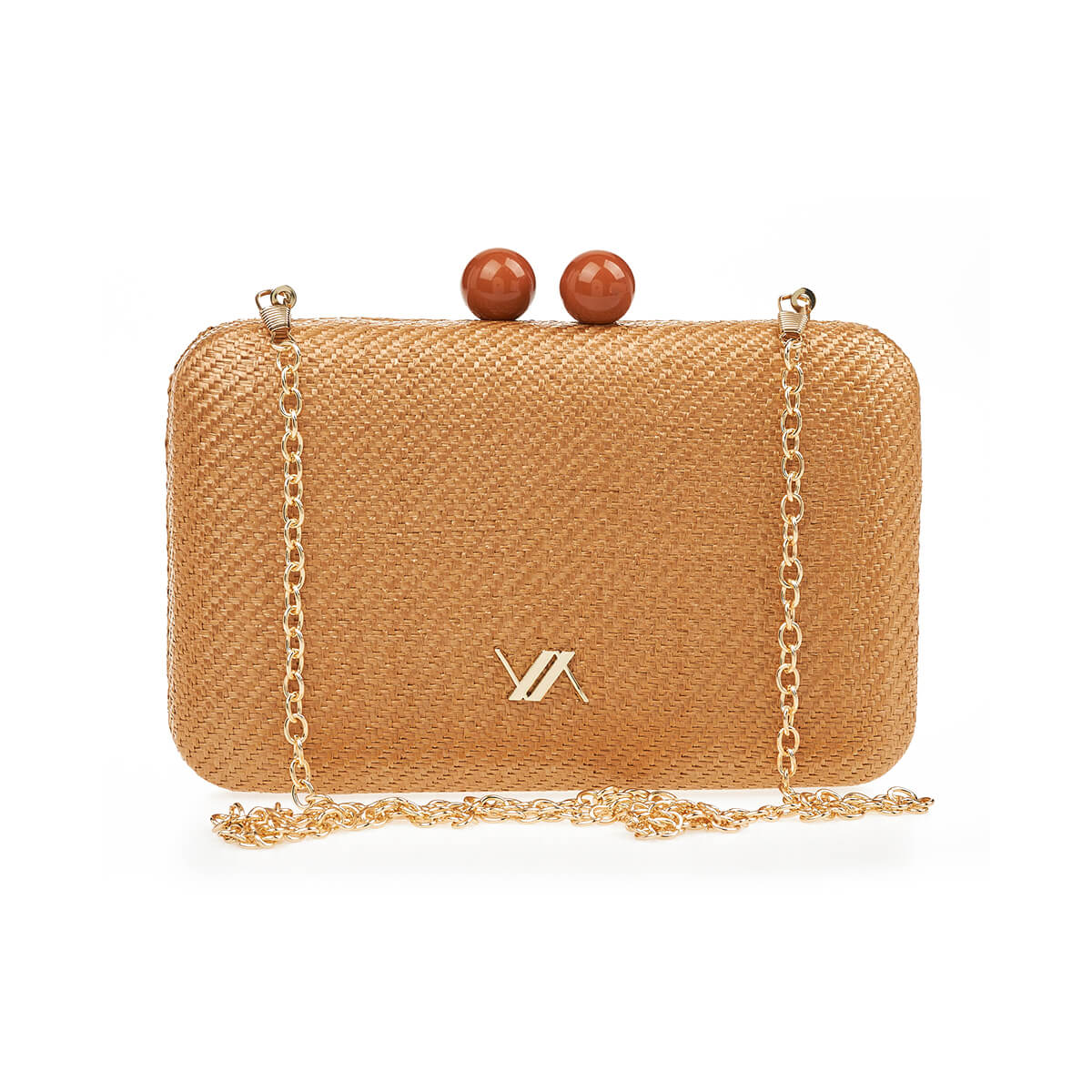 Verde Γυναικείο Αμπιγέ Τσαντάκι 01-1844 Ψάθινο Καμηλό