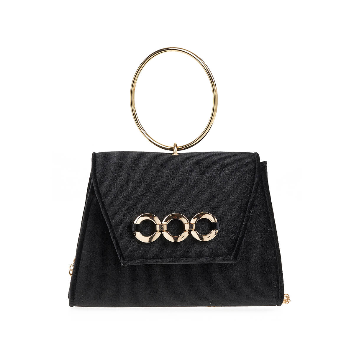 VERDE ΓΥΝΑΙΚΕΙΟ ΑΜΠΙΓΙΕ ΤΣΑΝΤΑΚΙ 01-1880 ΒΕΛΟΥΔΟ ΜΑΥΡΟ/ΧΡΥΣΟ